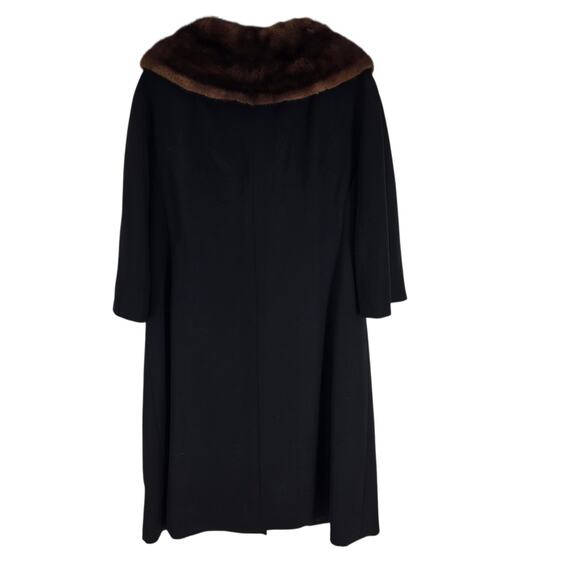 Vintage Womens Chas A Stevens Pea Coat Overcoat Size Medium Mink 3/4 Sleeve - Picture 2 of 12